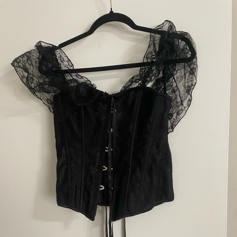 Black lace corset